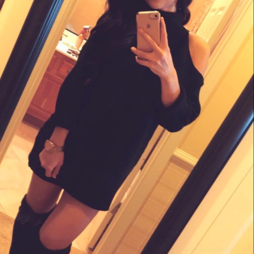 Cold Shoulder Sweater Dress